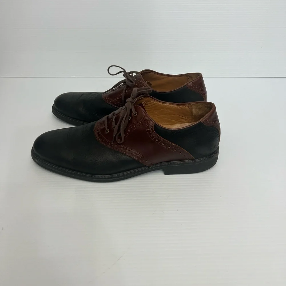 Johnston & Murphy Dress Shoes Men Size 12 M Cardell Saddle 2 Tone Lace Up Oxford
